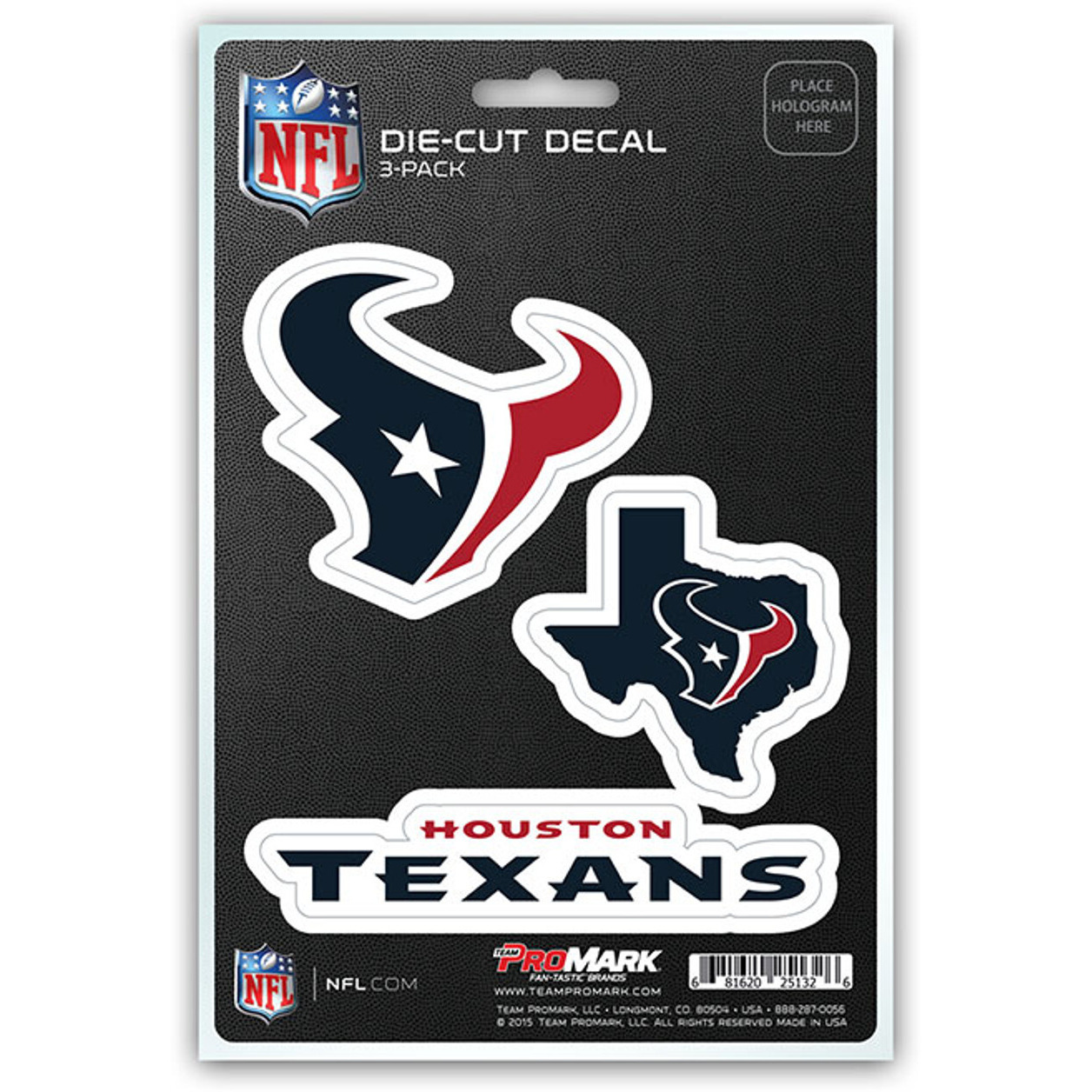 Houston Texans Decal Die Cut Team 3 Pack