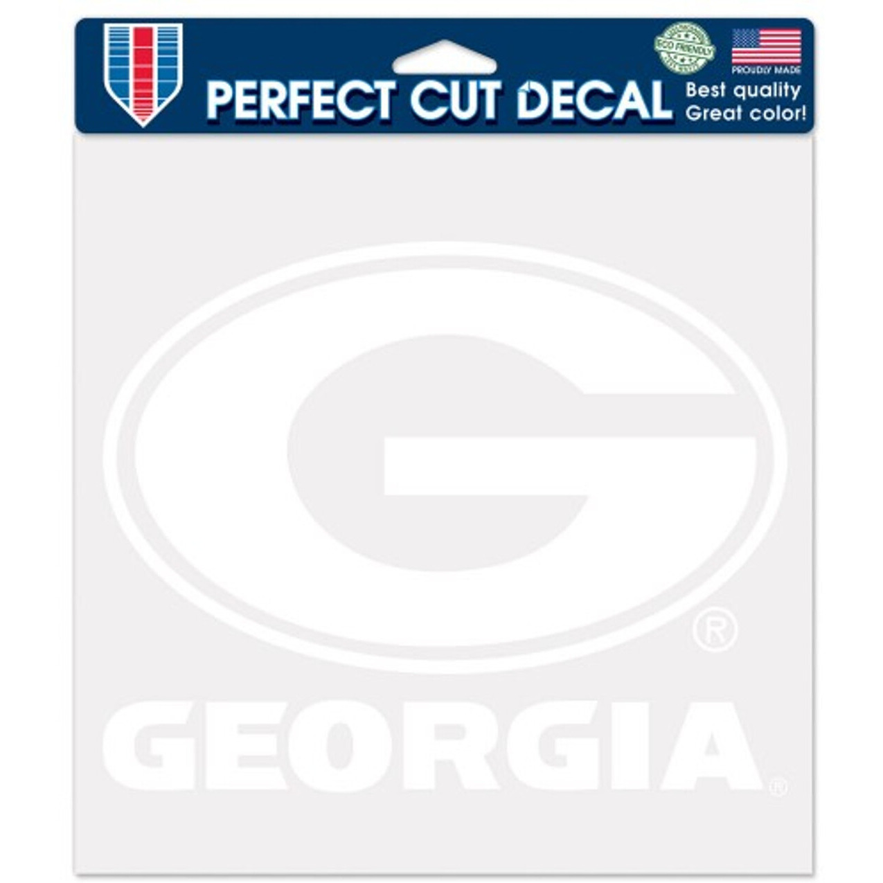 Georgia Bulldogs Decal 8x8 Perfect Cut White