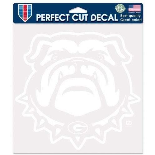 Georgia Bulldogs Decal 8x8 Perfect Cut White