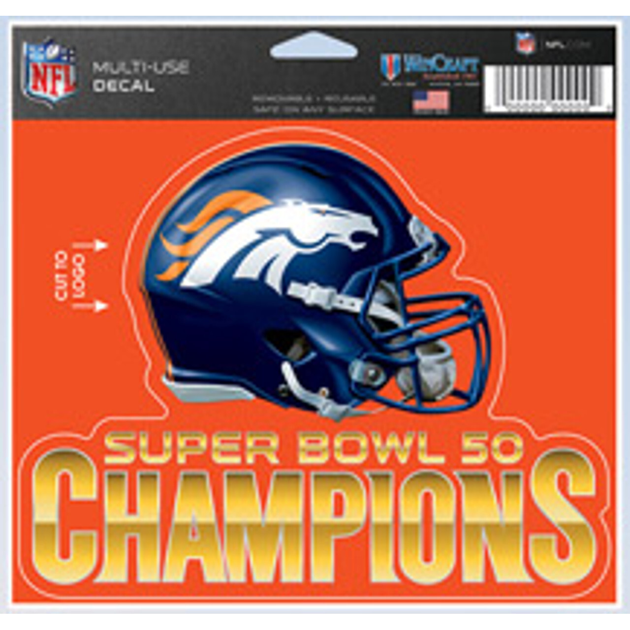Denver Broncos 5x6 Color Ultra Decal Super Bowl 50 Champion