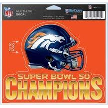 Denver Broncos 5x6 Color Ultra Decal Super Bowl 50 Champion