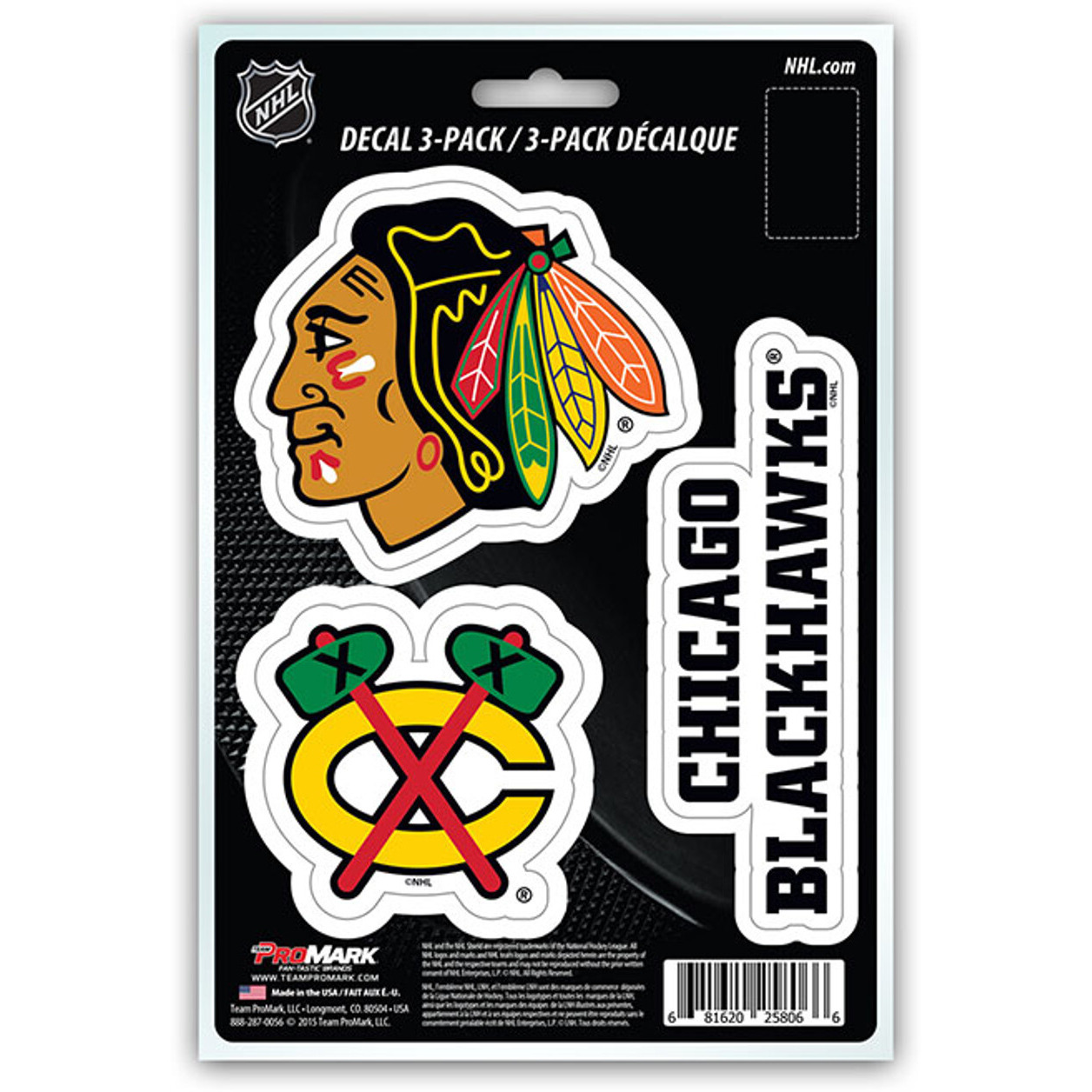Chicago Blackhawks Decal Die Cut Team 3 Pack