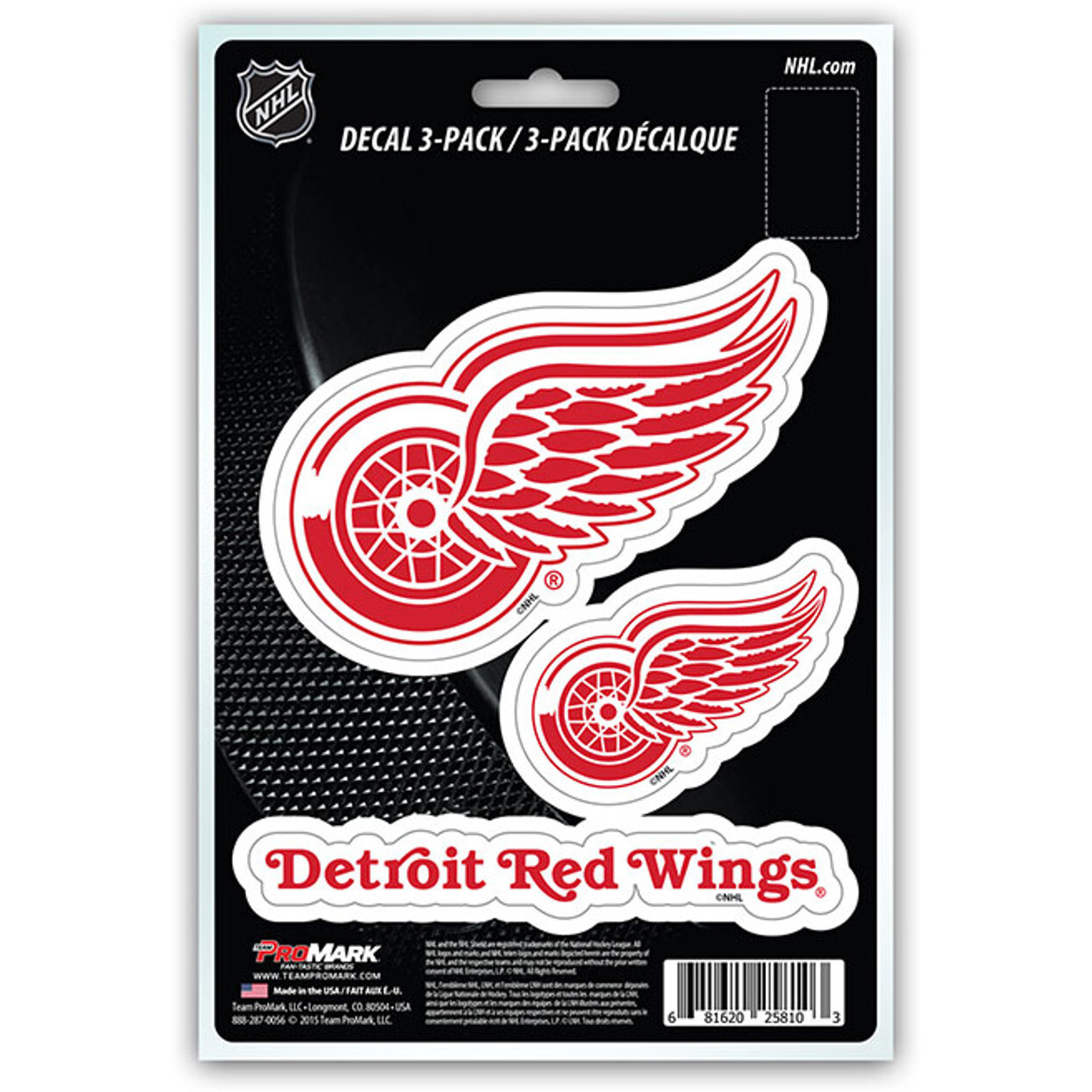 Detroit Red Wings Decal Die Cut Team 3 Pack