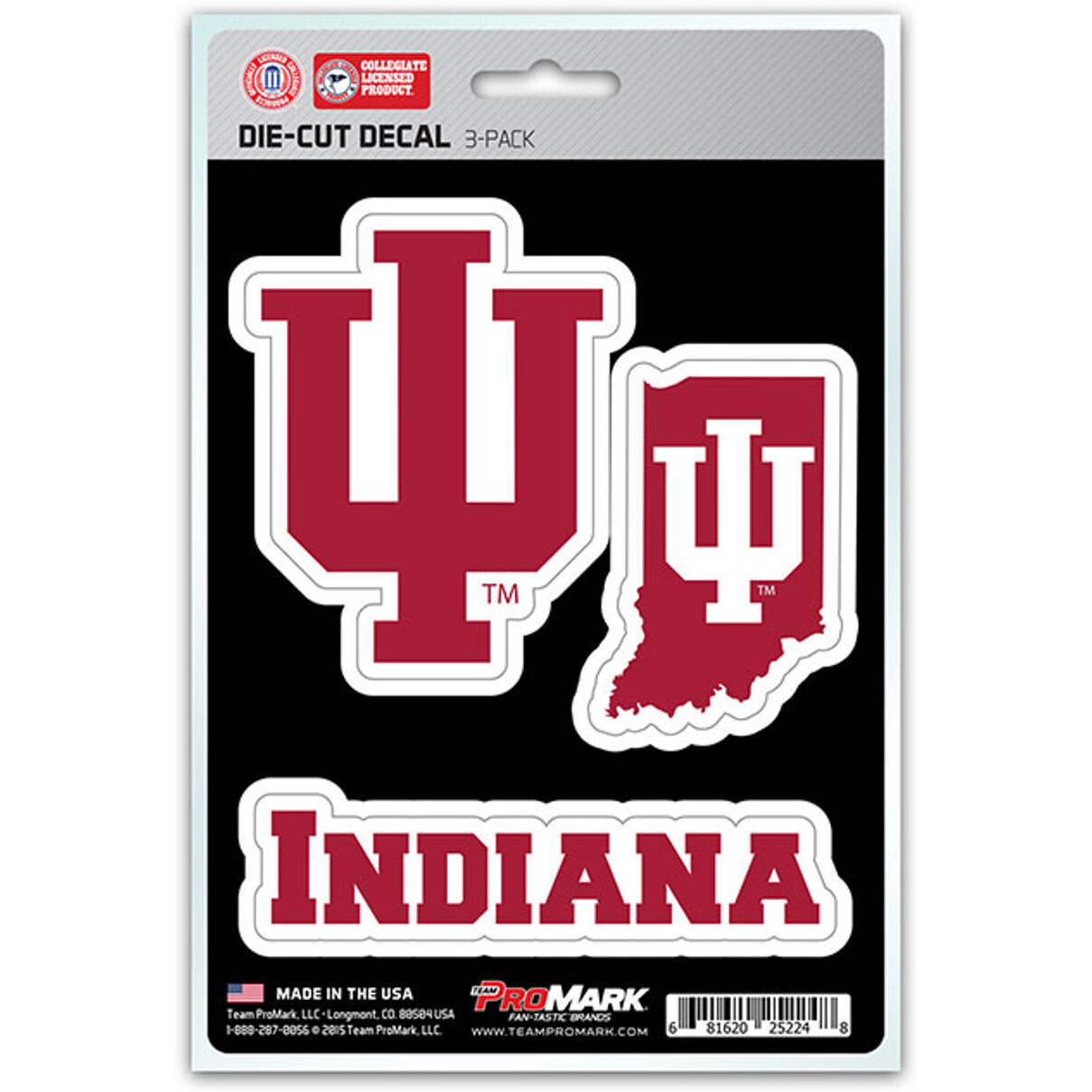 Indiana Hoosiers Decal Die Cut Team 3 Pack