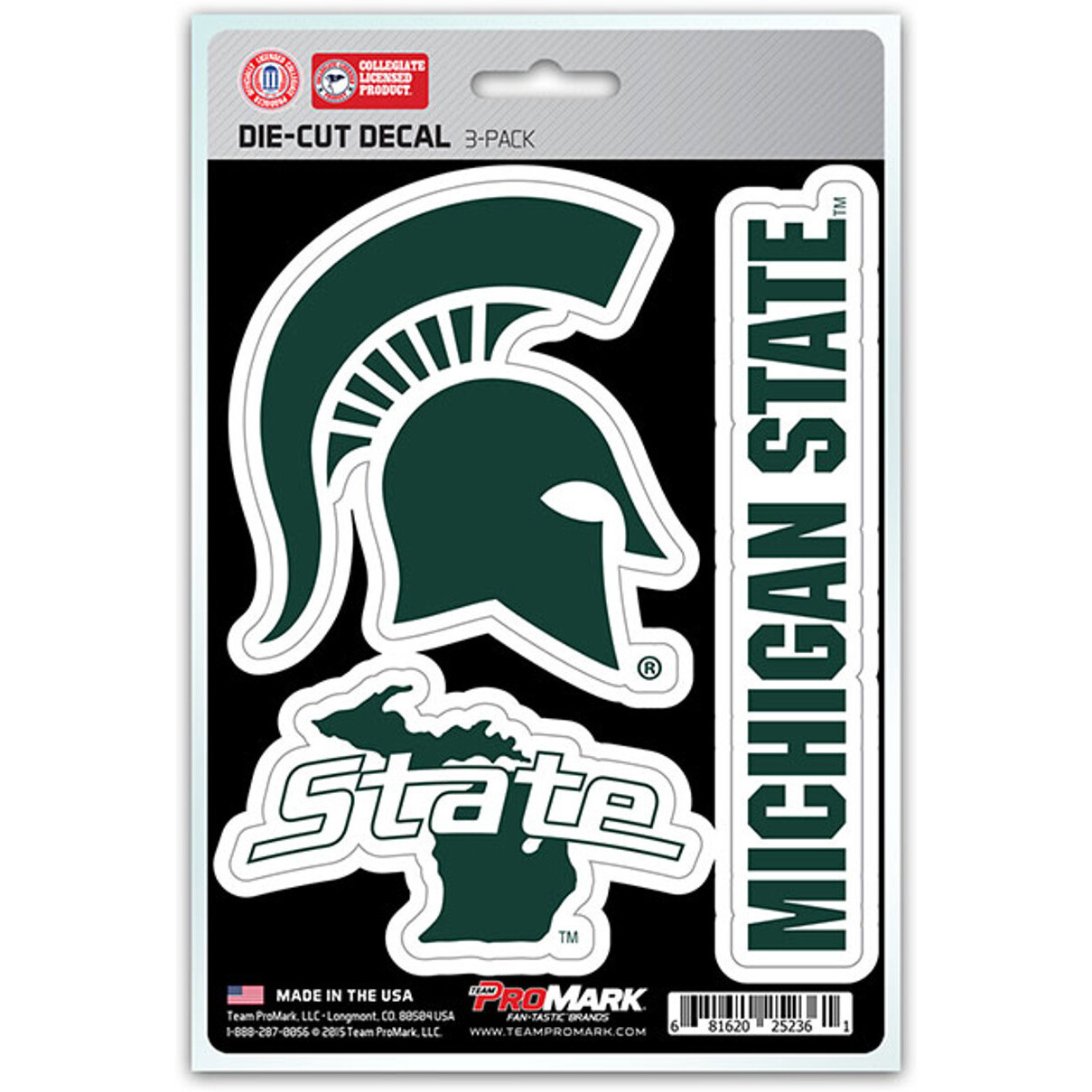 Michigan State Spartans Decal Die Cut Team 3 Pack