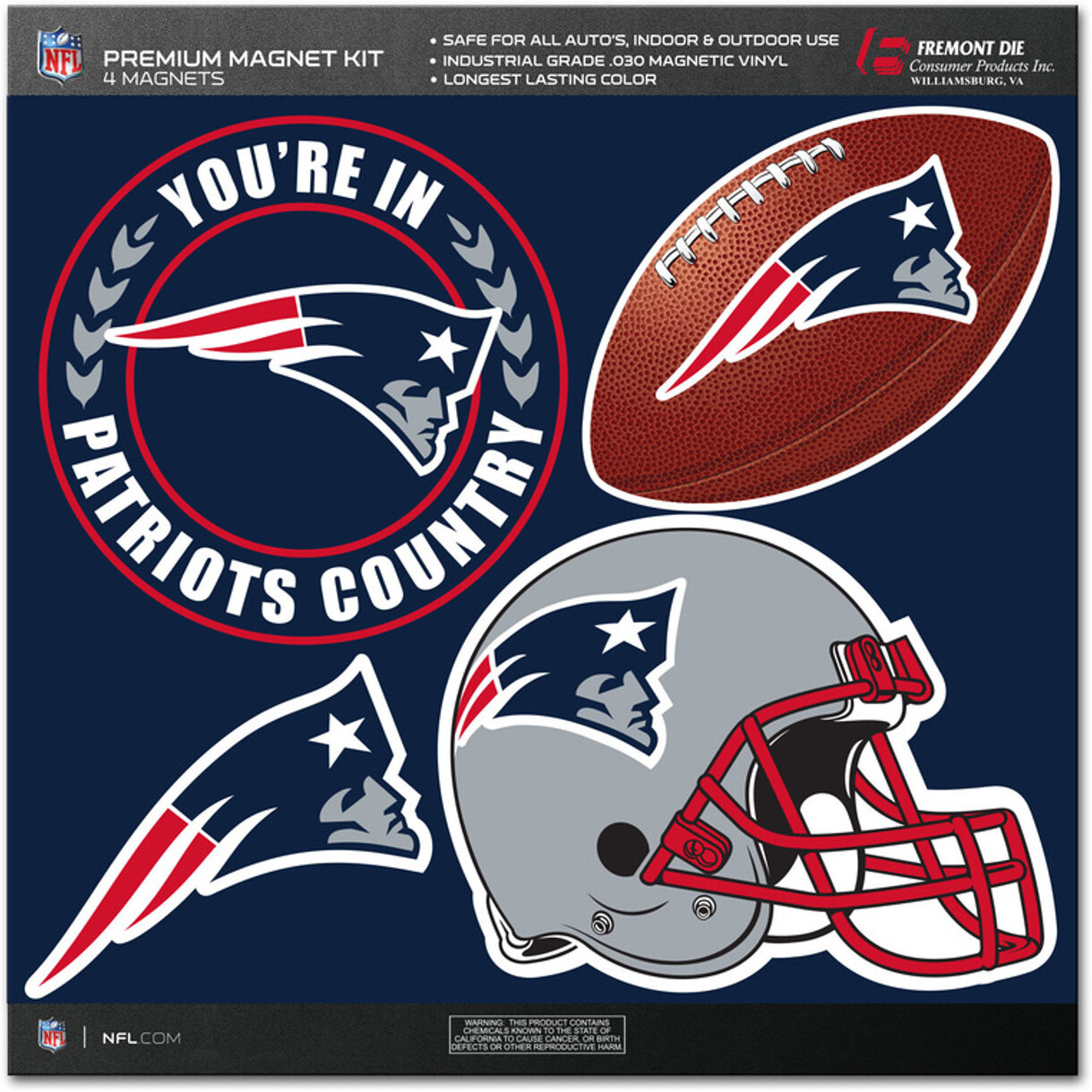 New England Patriots Magnet Kit 4 Piece CO