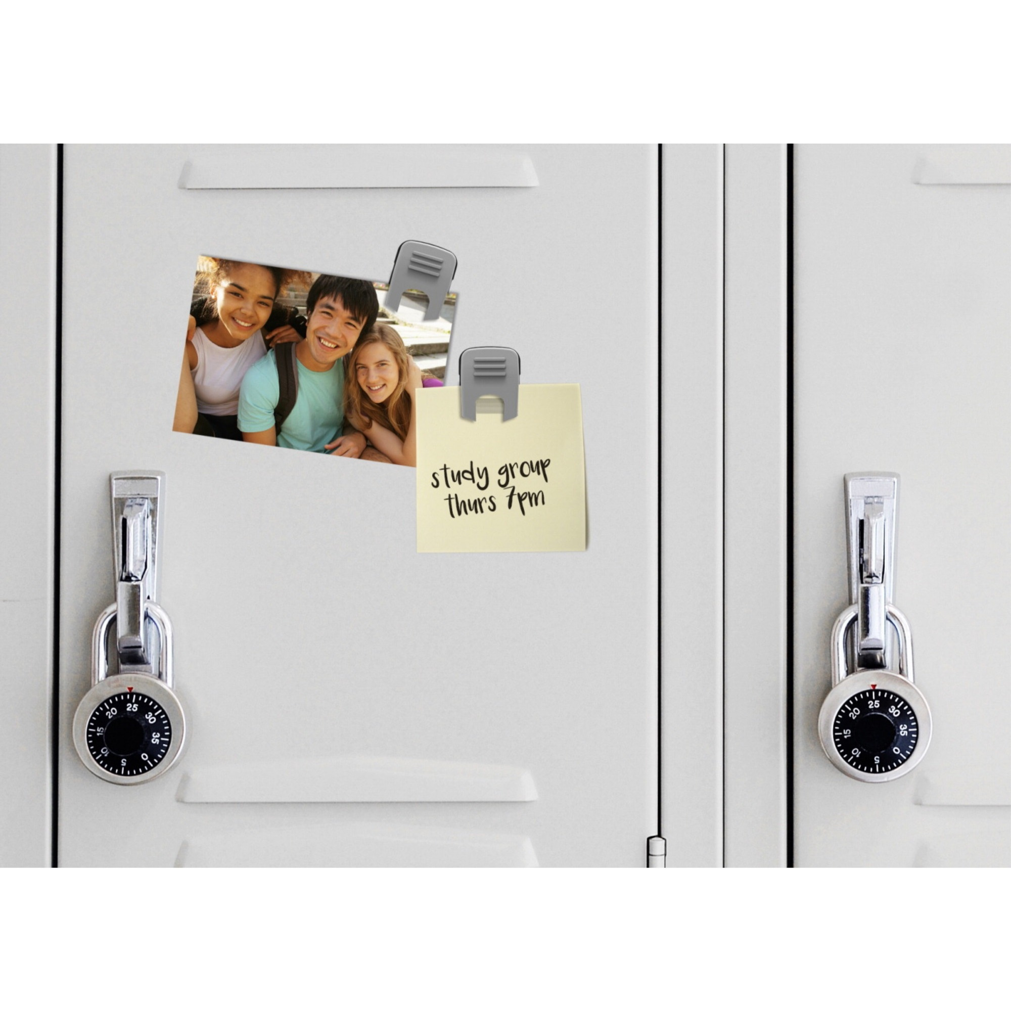 Advantus Grip-A-Clip Magnetic, 20 Sheet Capacity, Silver/Black, Pack of 10