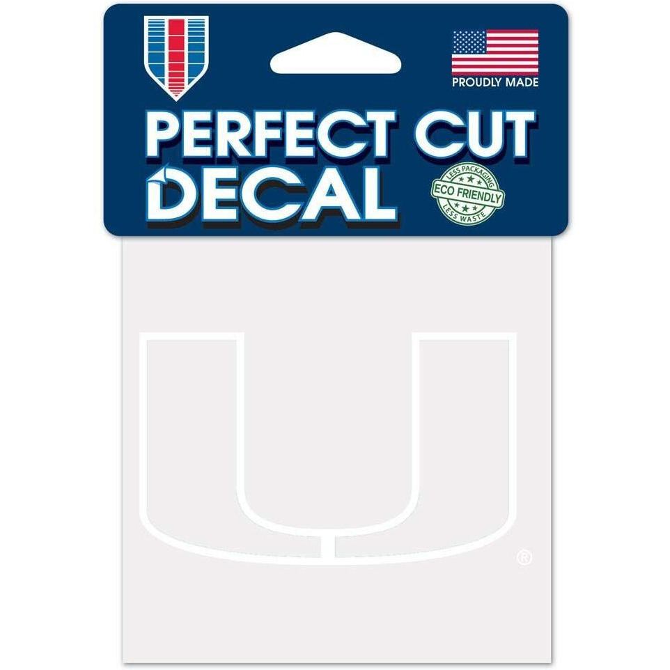 Miami Hurricanes Decal 4x4 Perfect Cut White - Special Order