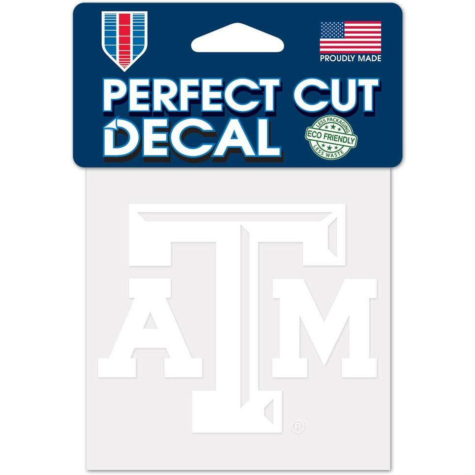 Texas A&M Aggies Decal 4x4 Perfect Cut White