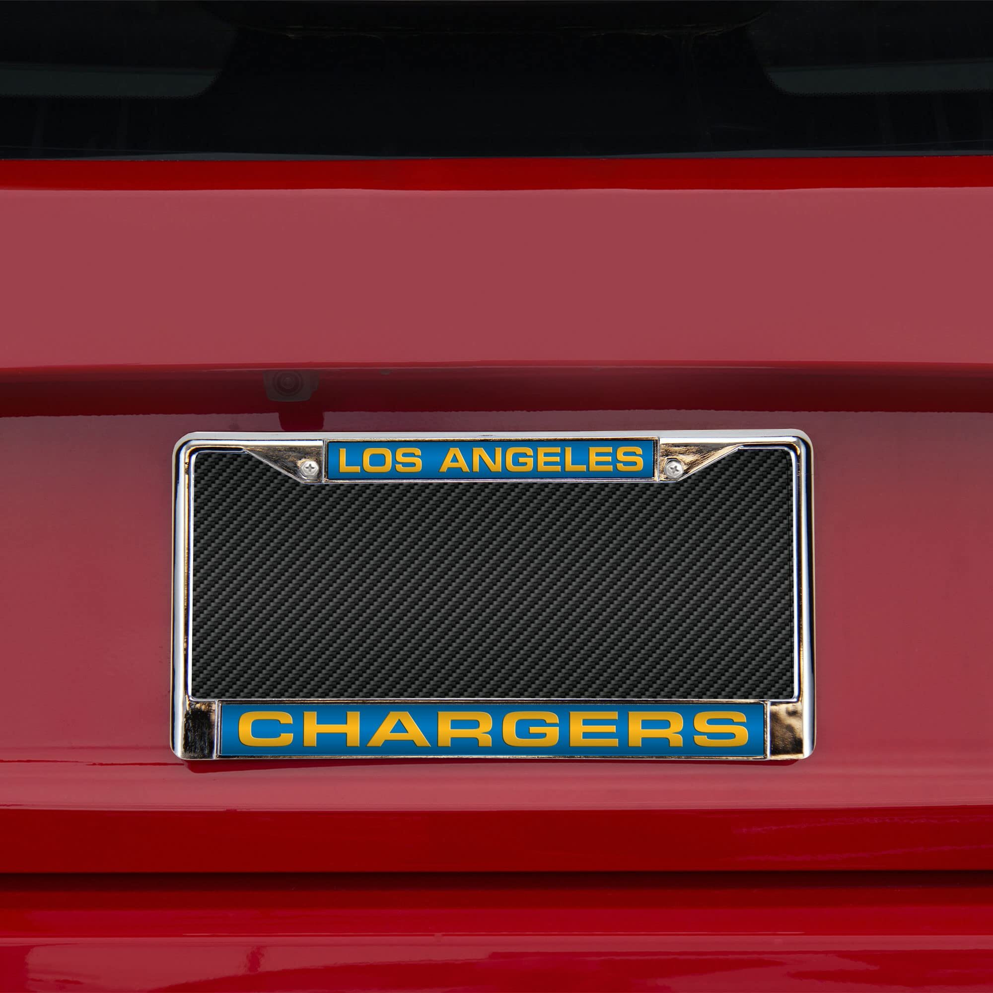 Los Angeles Chargers License Plate Frame Laser Cut Chrome - Special Order