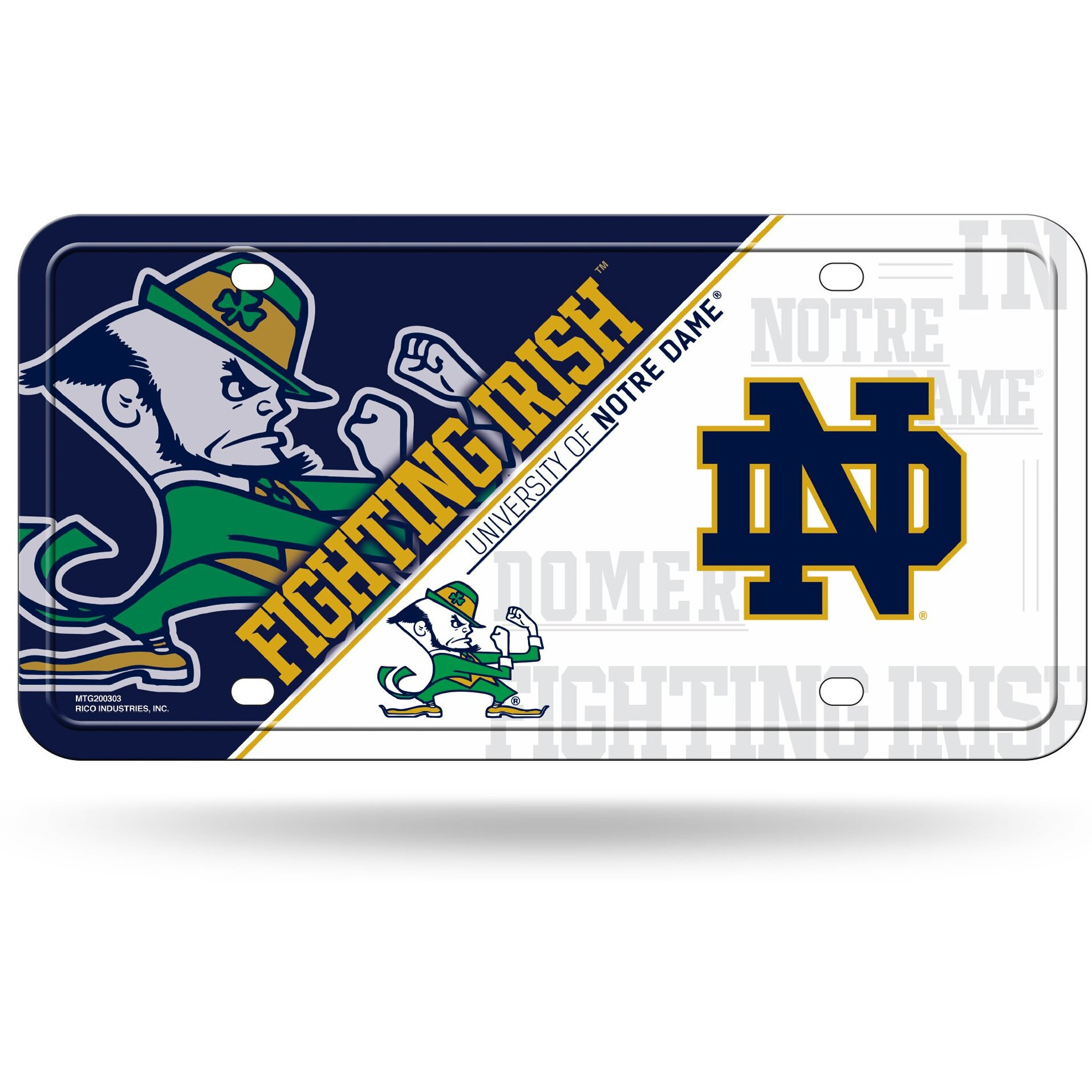 Notre Dame Fighting Irish License Plate Metal