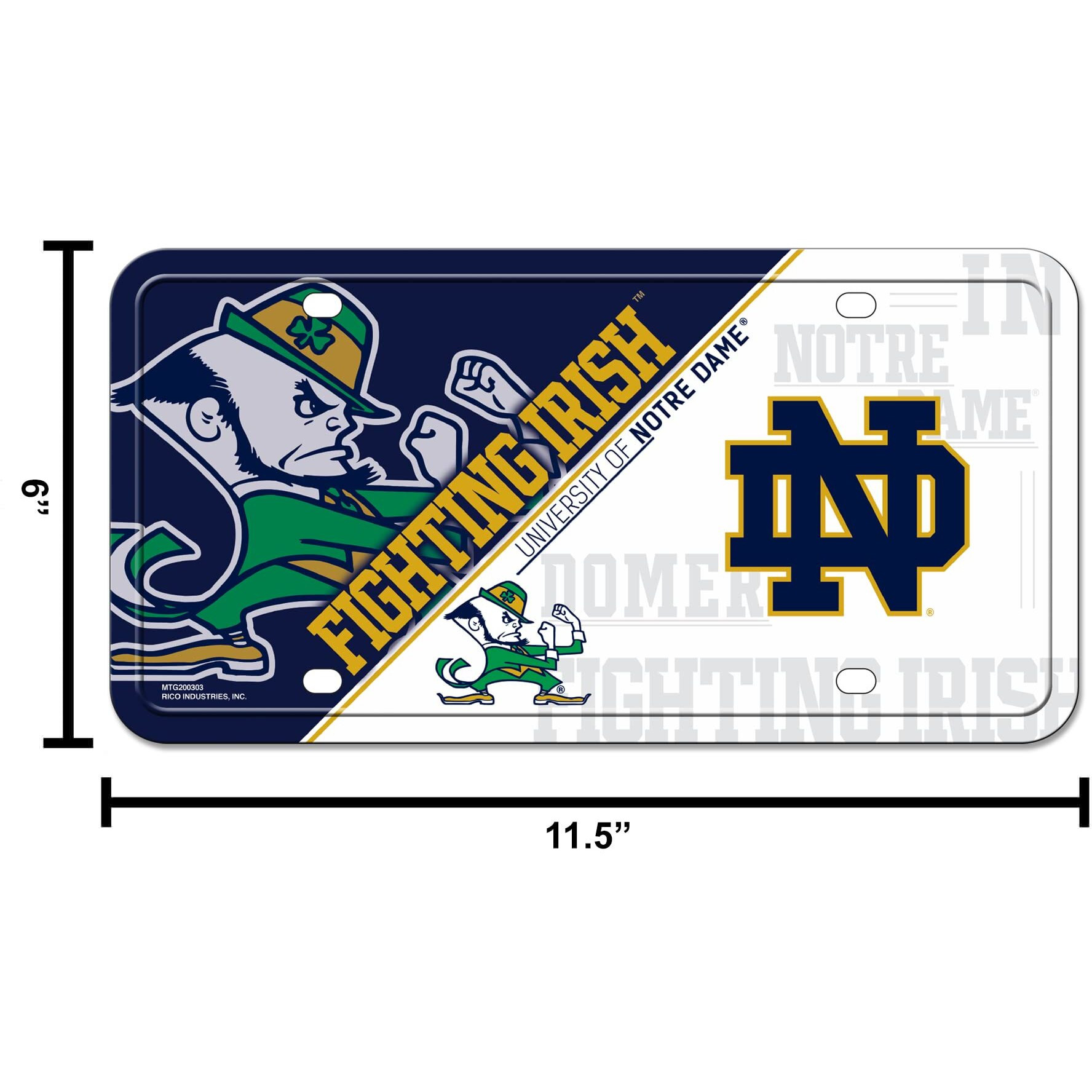 Notre Dame Fighting Irish License Plate Metal