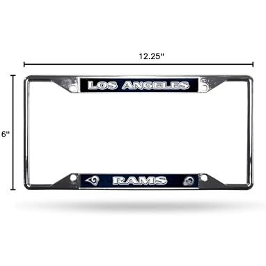 Los Angeles Rams License Plate Frame Chrome EZ View New