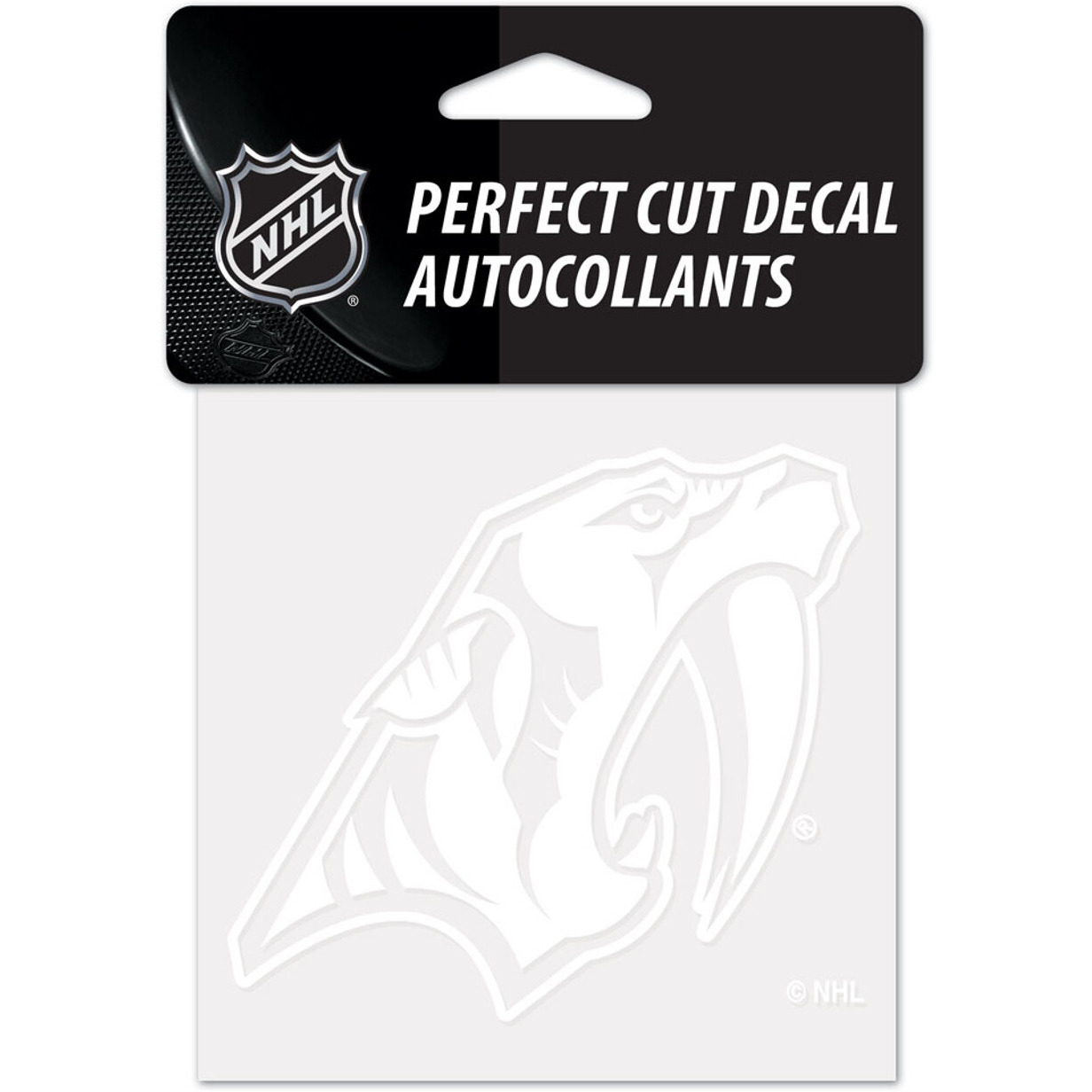 Nashville Predators Decal 4x4 Perfect Cut White