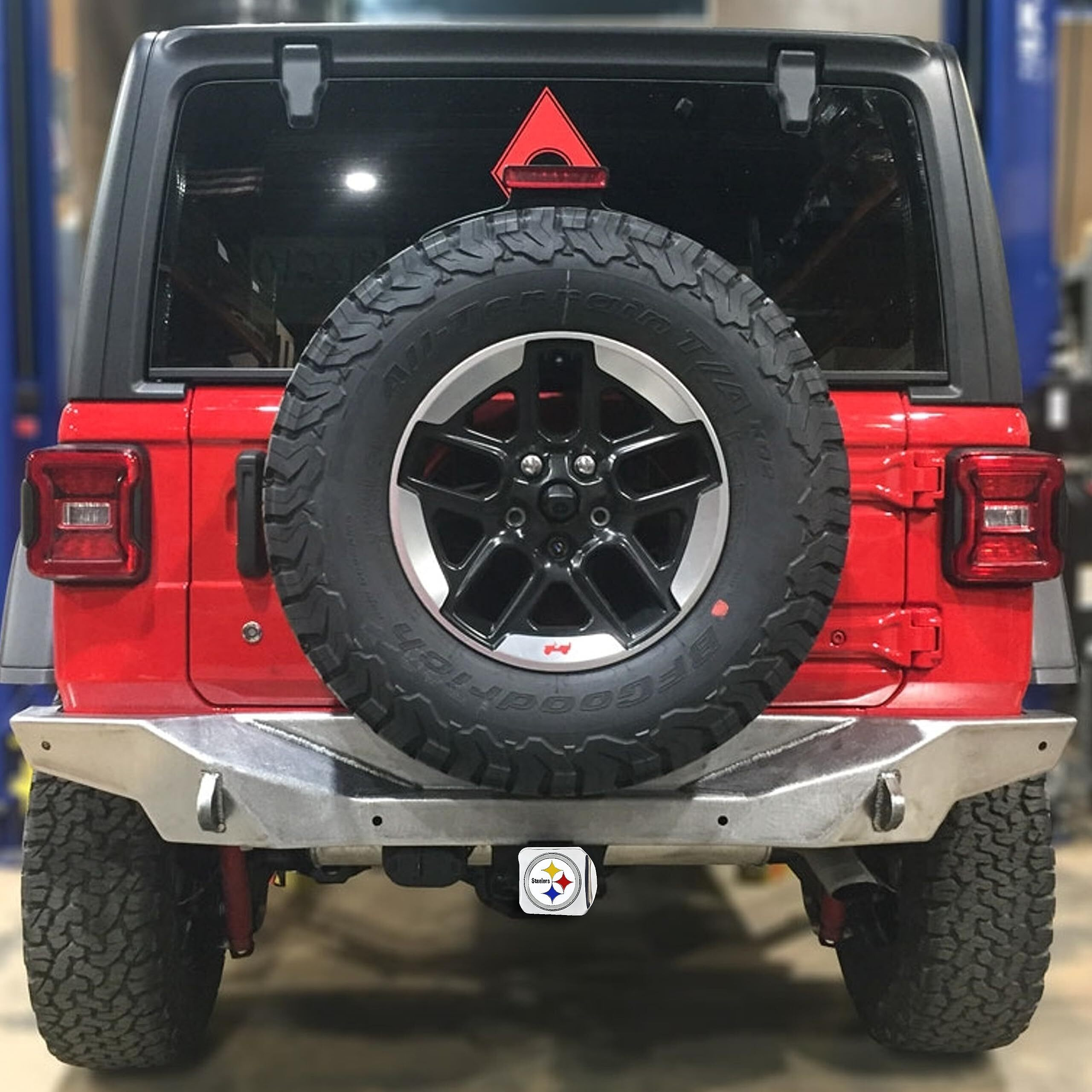 Pittsburgh Steelers Hitch Cover Color Emblem on Chrome