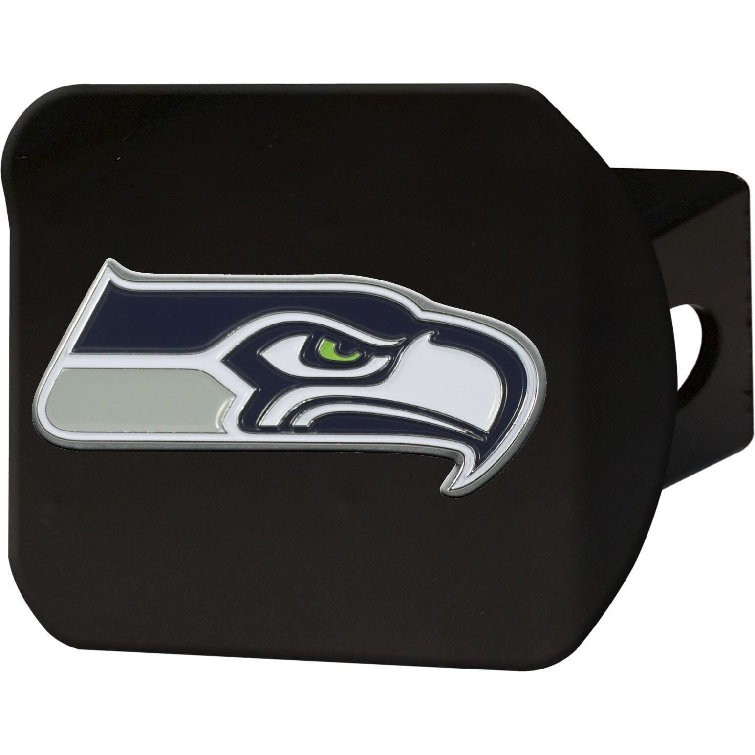 Seattle Seahawks Hitch Cover Color Emblem on Black