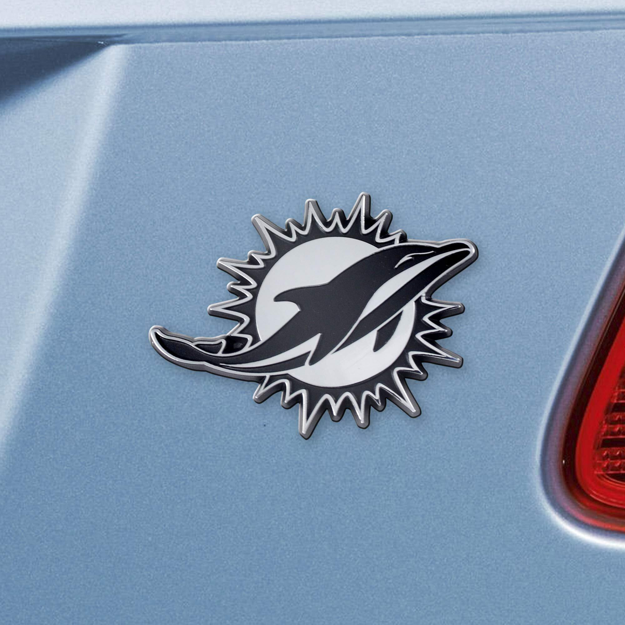 Miami Dolphins Auto Emblem Premium Metal Chrome