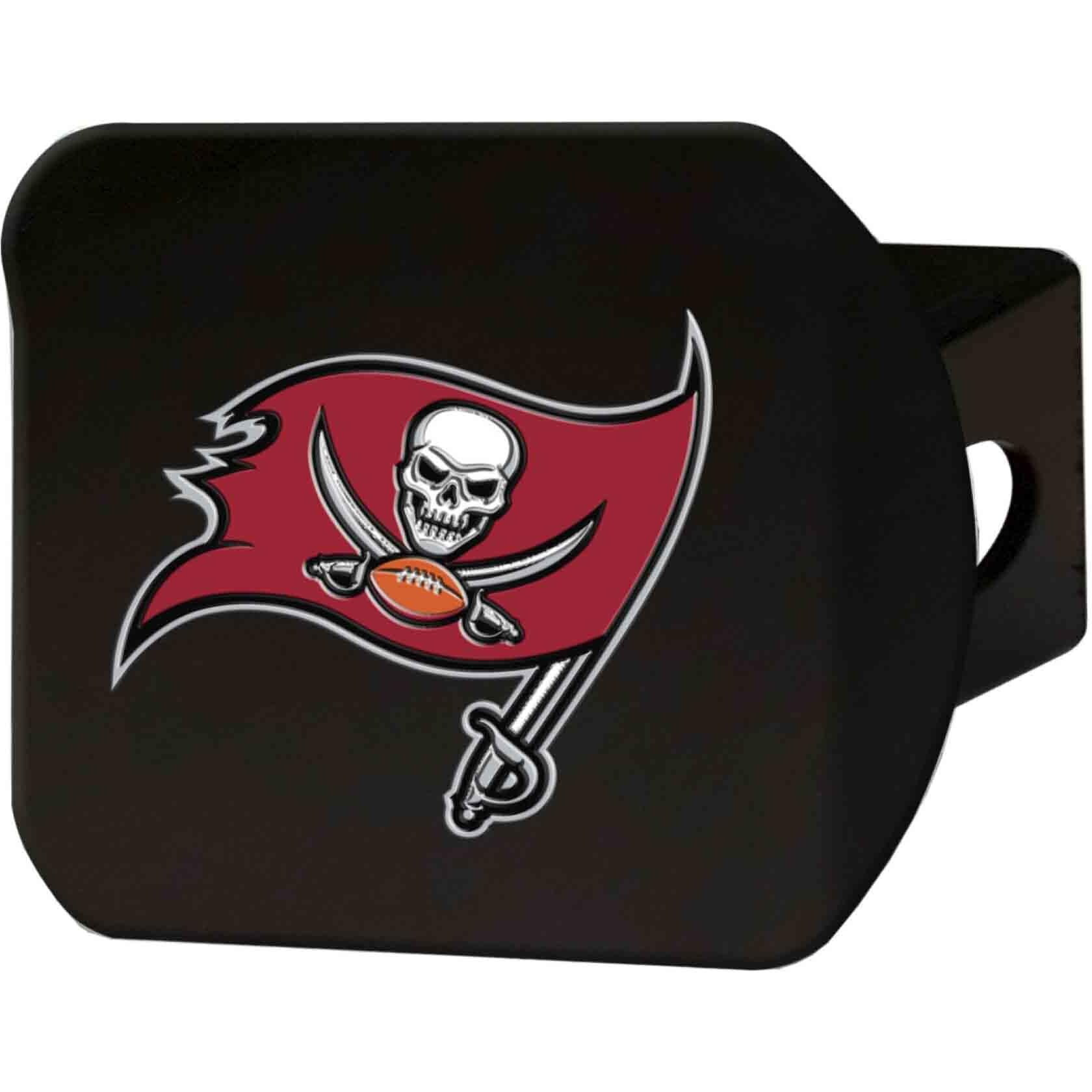Tampa Bay Buccaneers Hitch Cover Color Emblem on Black