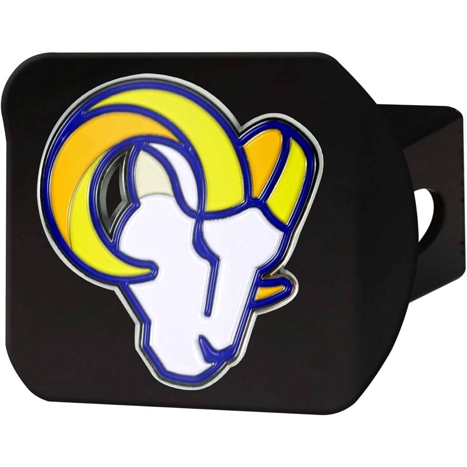 Los Angeles Rams Hitch Cover Color Emblem on Black