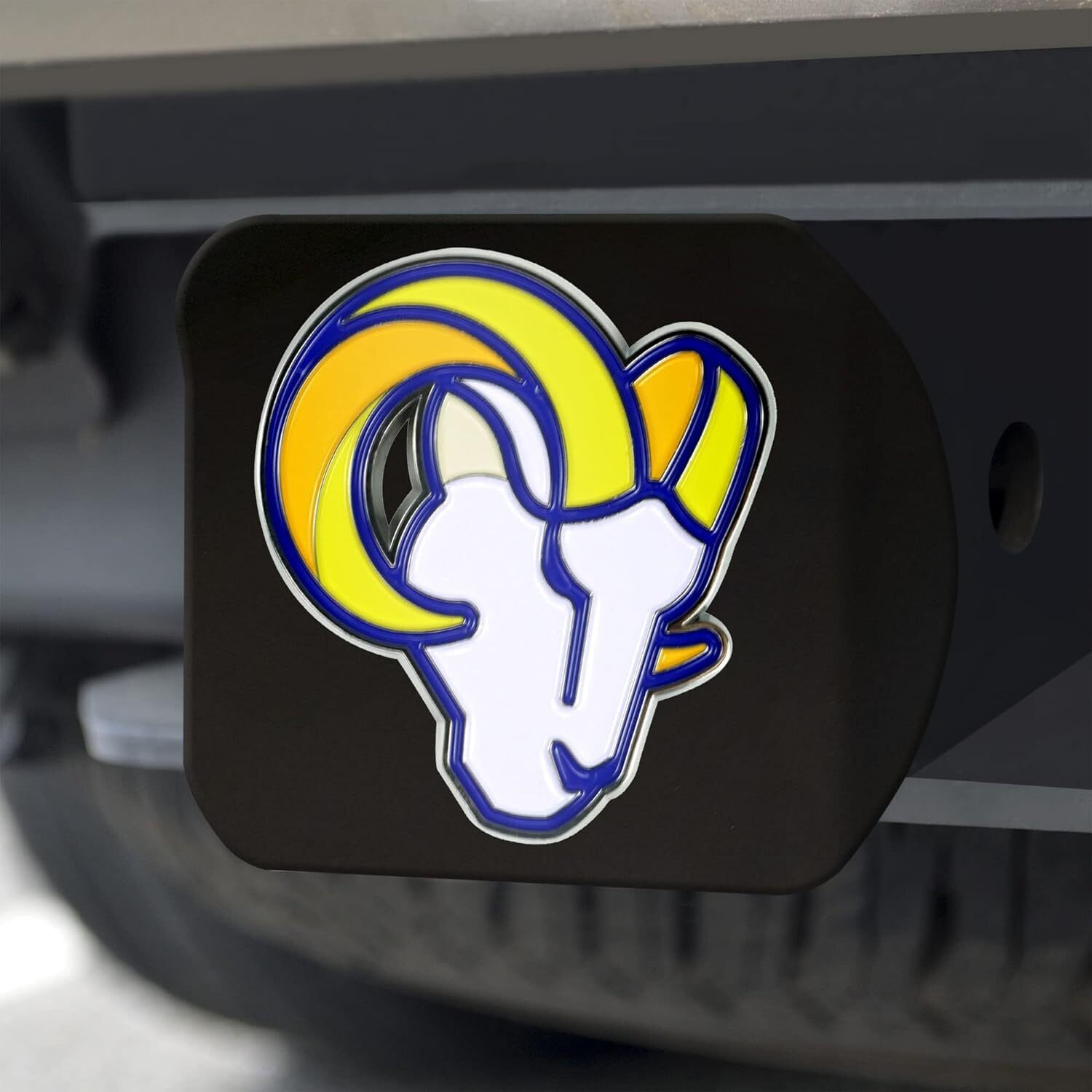 Los Angeles Rams Hitch Cover Color Emblem on Black