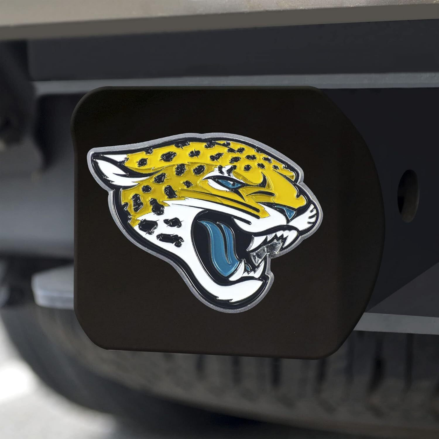 Jacksonville Jaguars Hitch Cover Color Emblem on Black