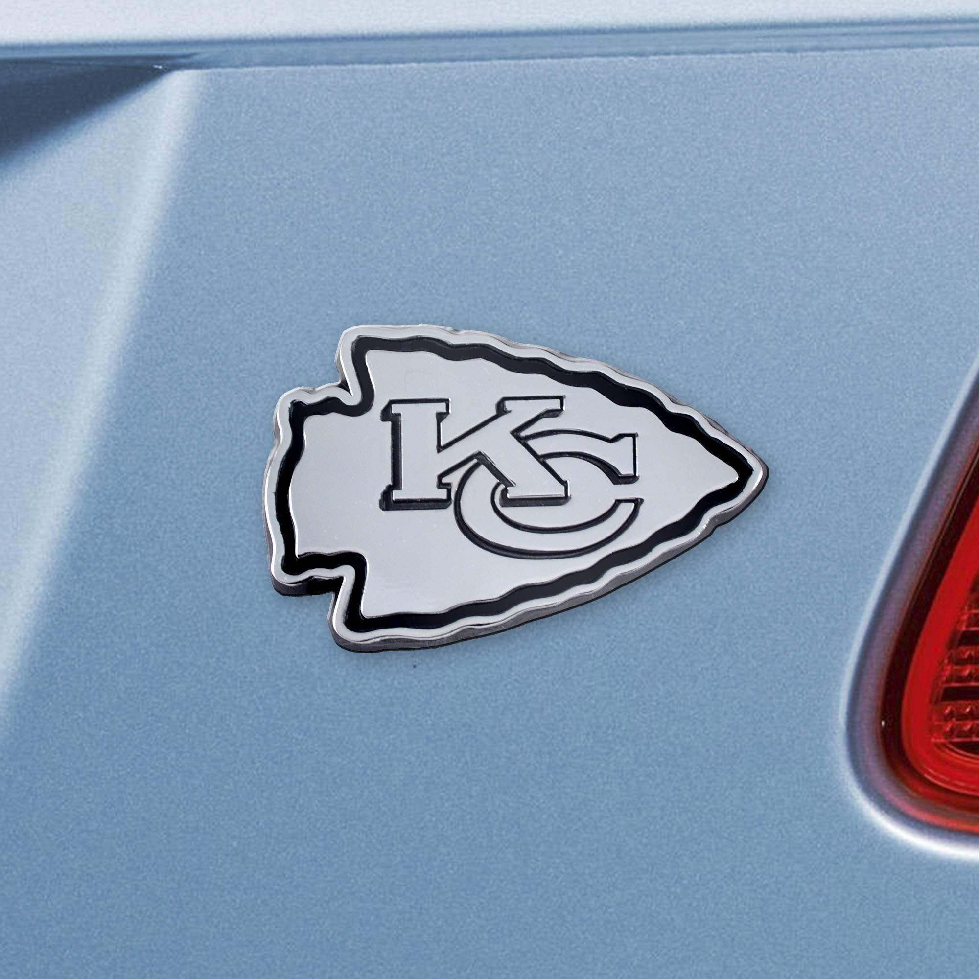 Kansas City Chiefs Auto Emblem Premium Metal Chrome