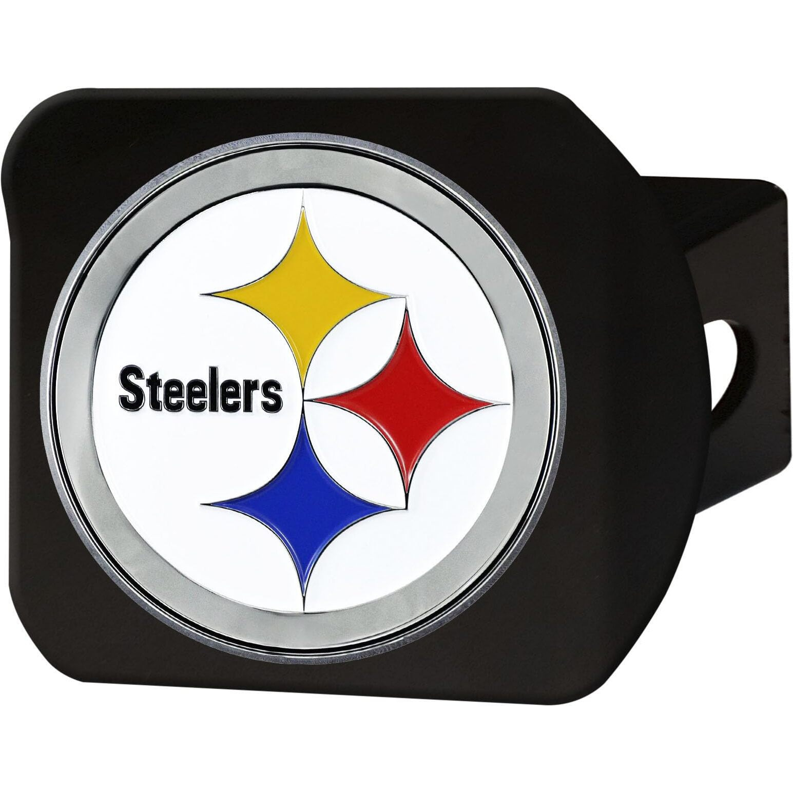 Pittsburgh Steelers Hitch Cover Color Emblem on Black