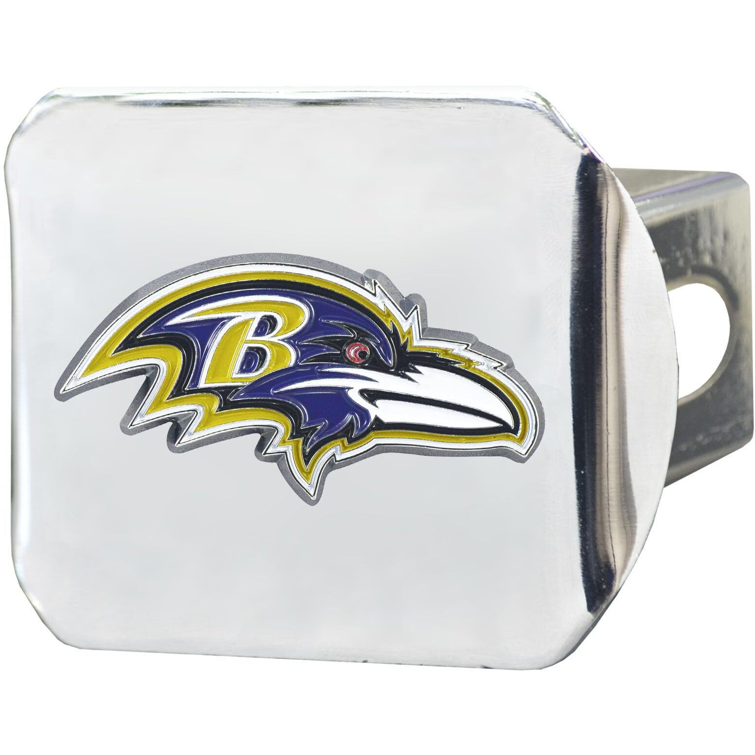 Baltimore Ravens Hitch Cover Color Emblem on Chrome