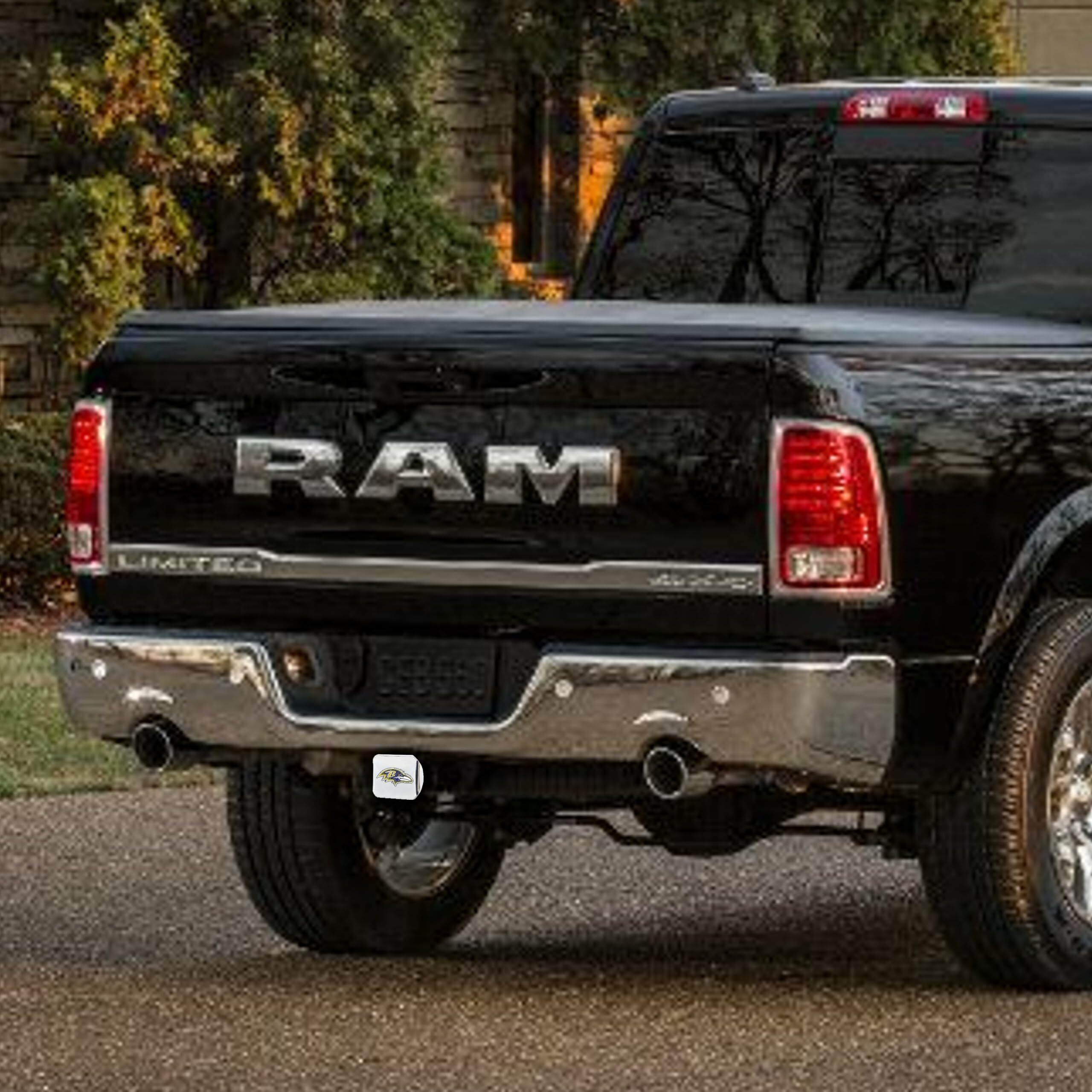 Baltimore Ravens Hitch Cover Color Emblem on Chrome