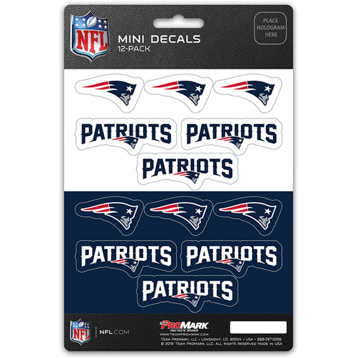 New England Patriots Decal Set Mini 12 Pack