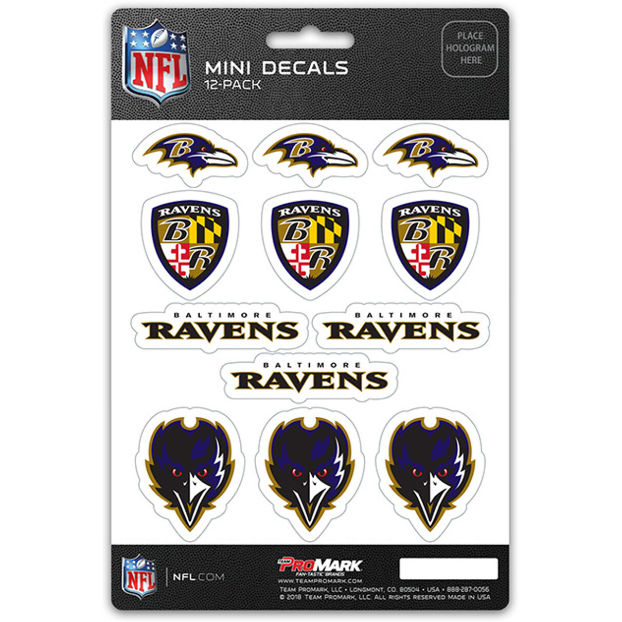 Baltimore Ravens Decal Set Mini 12 Pack