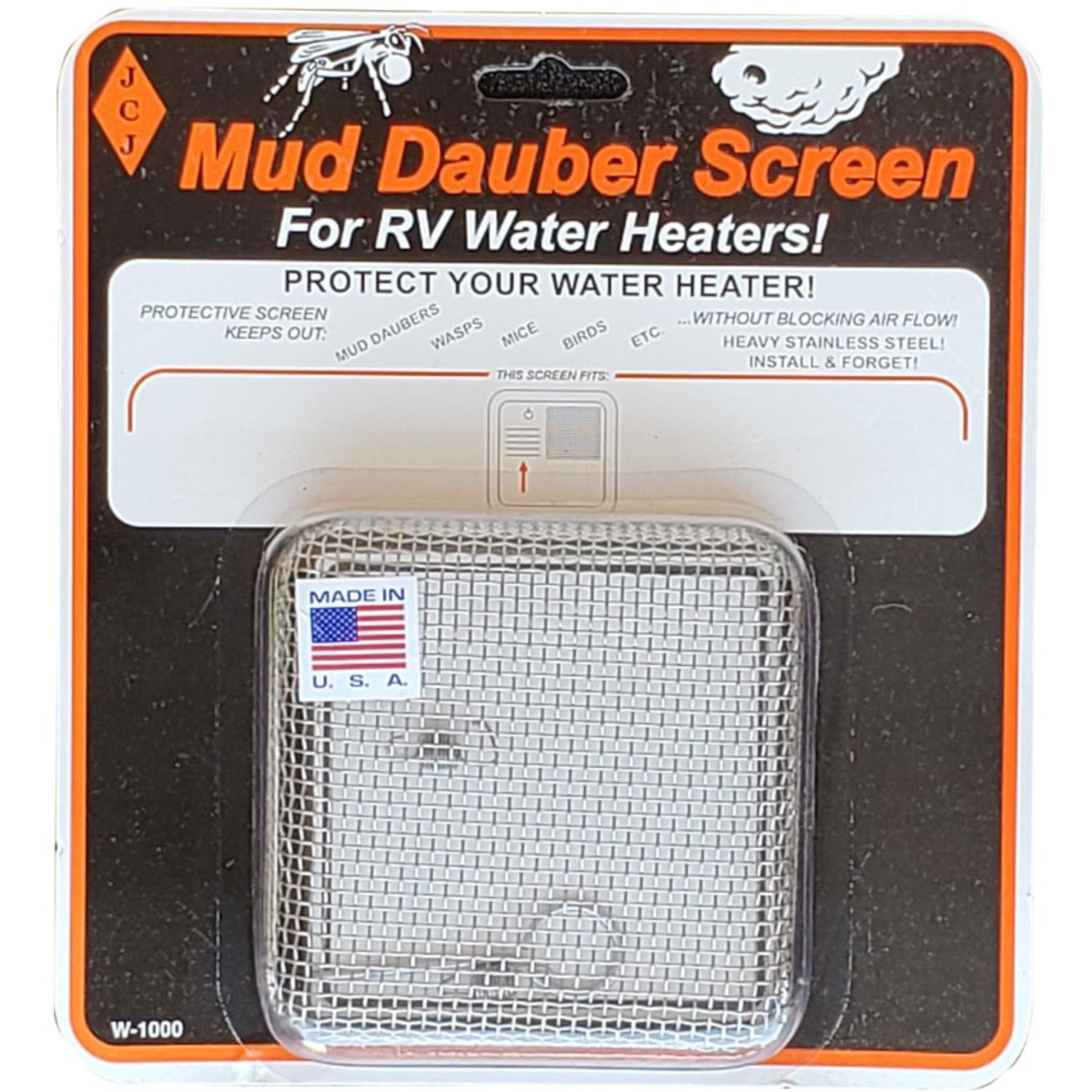 JCJ Enterprises W-1000 Mud Dauber Screen for Suburban Water Heaters with 4" Louver Vent