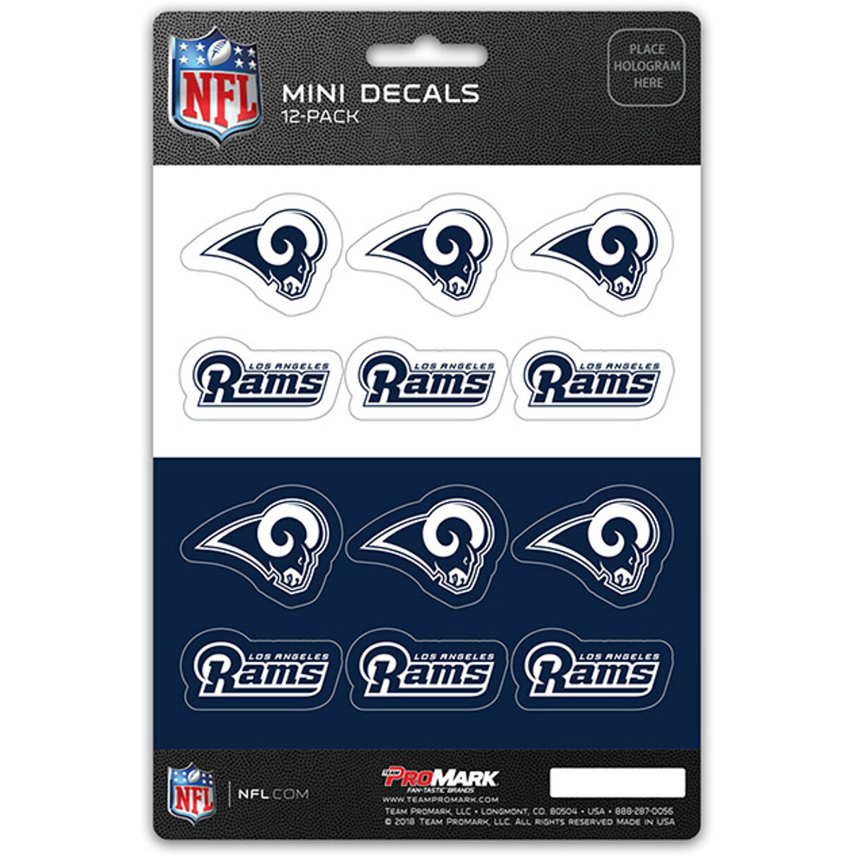 Los Angeles Rams Decal Set Mini 12 Pack