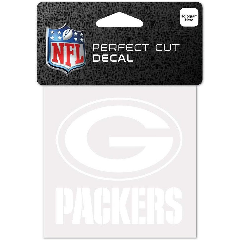 Green Bay Packers Decal 4x4 Perfect Cut White