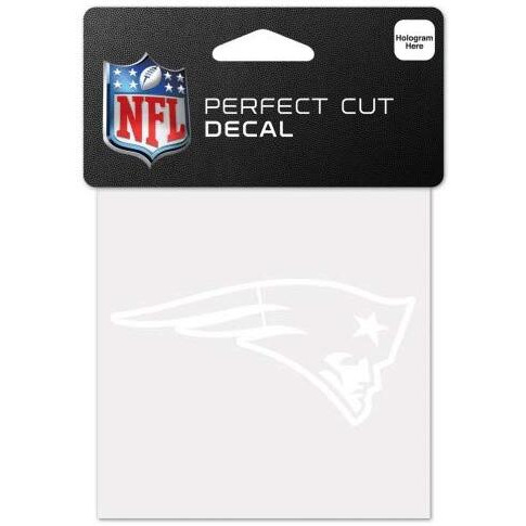 New England Patriots Decal 4x4 Perfect Cut White