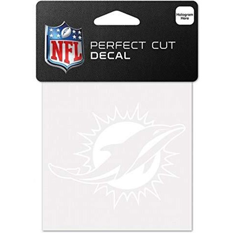 Miami Dolphins Decal 4x4 Perfect Cut White