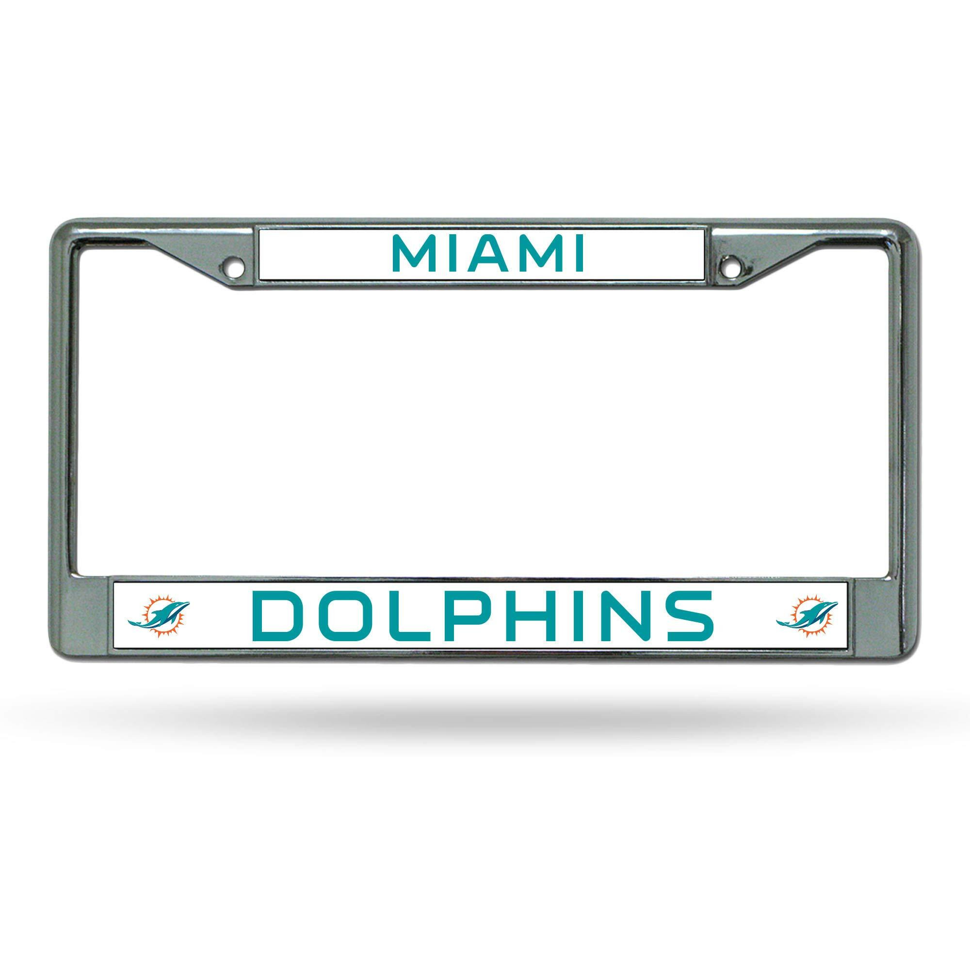 Miami Dolphins License Plate Frame Chrome Alternate