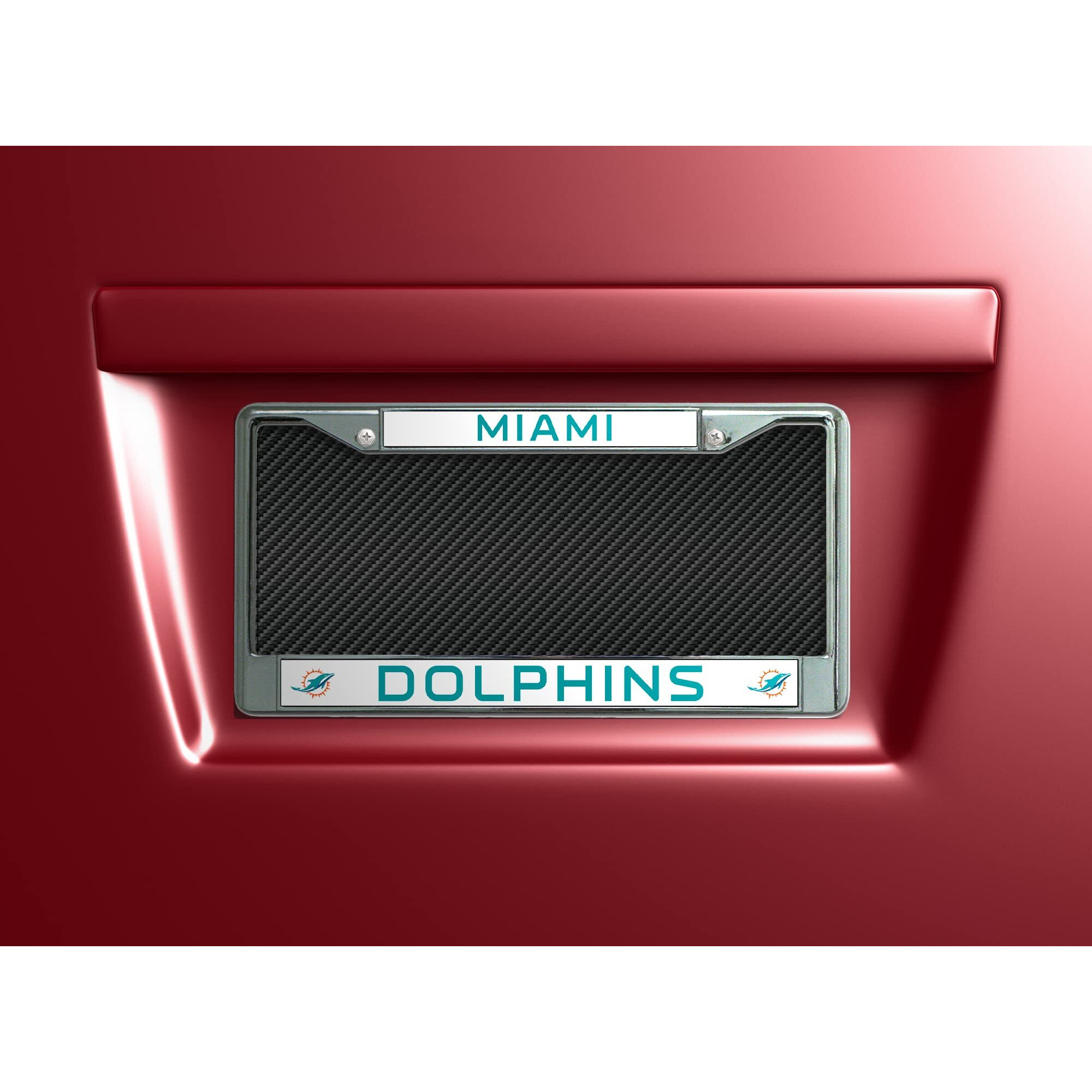 Miami Dolphins License Plate Frame Chrome Alternate