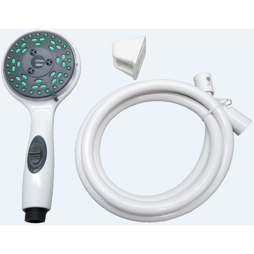 American Brass CRD-DX-APS80W RV Deluxe 5-Function Massaging Shower Kit With Pressure Assist And Water Saving Feature - White
