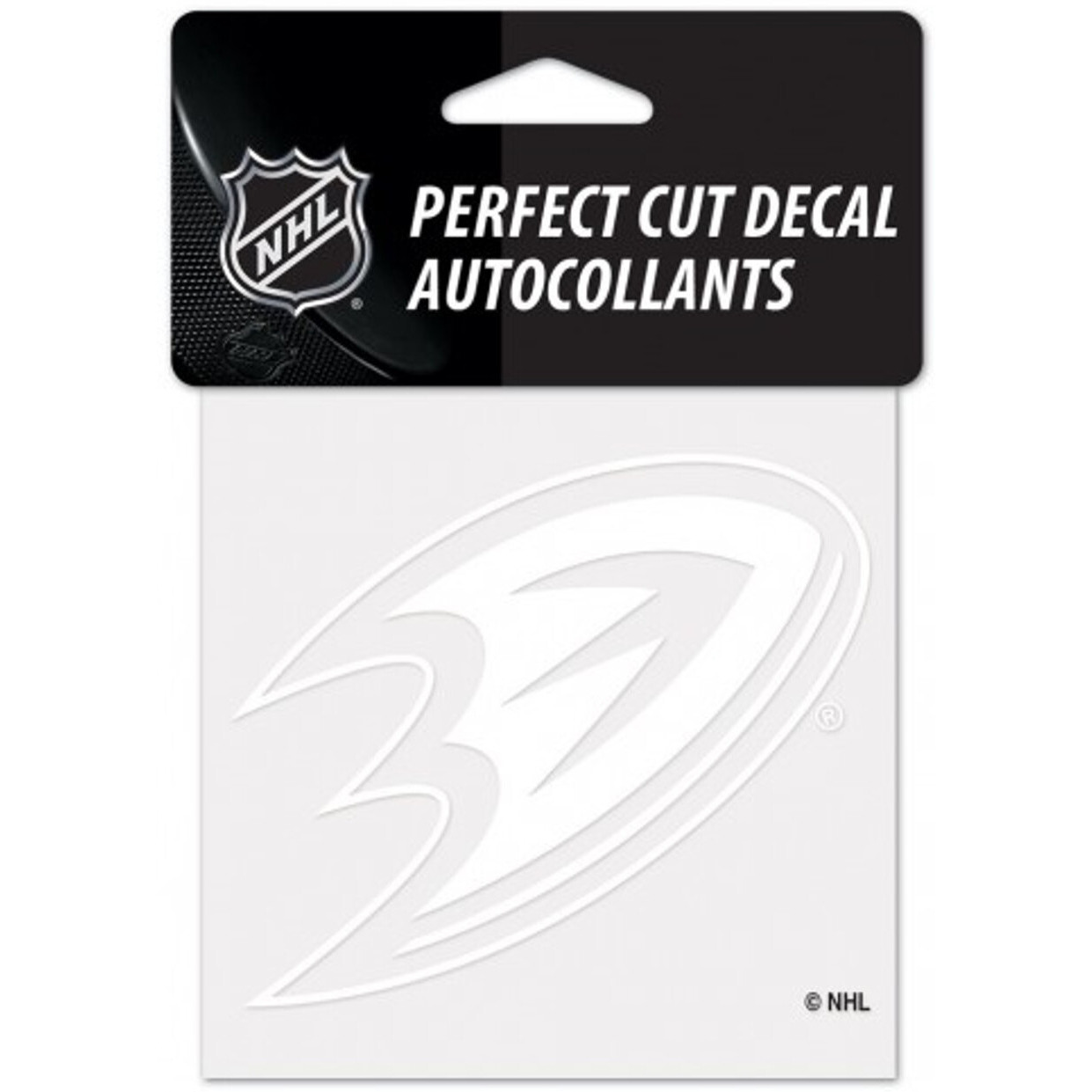 Anaheim Ducks Decal 4x4 Perfect Cut White