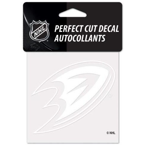 Anaheim Ducks Decal 4x4 Perfect Cut White