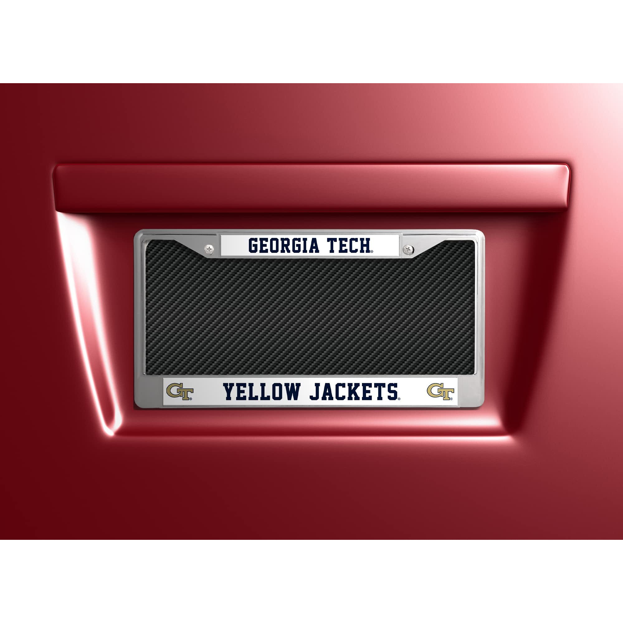 Georgia Tech Yellow Jackets License Plate Frame Chrome Alternate