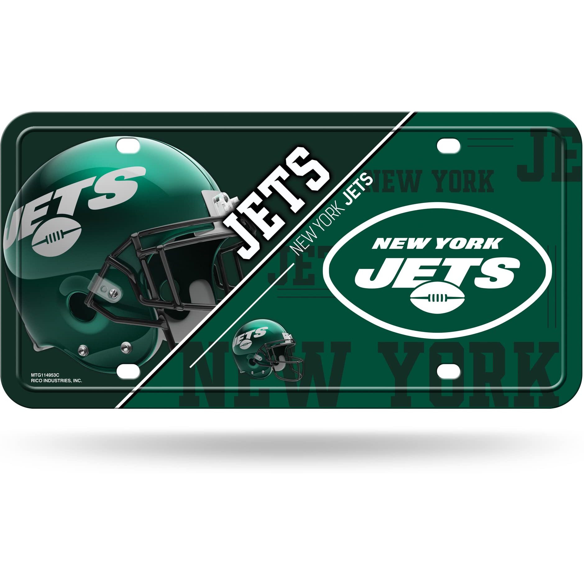 New York Jets License Plate Metal Alternate Design
