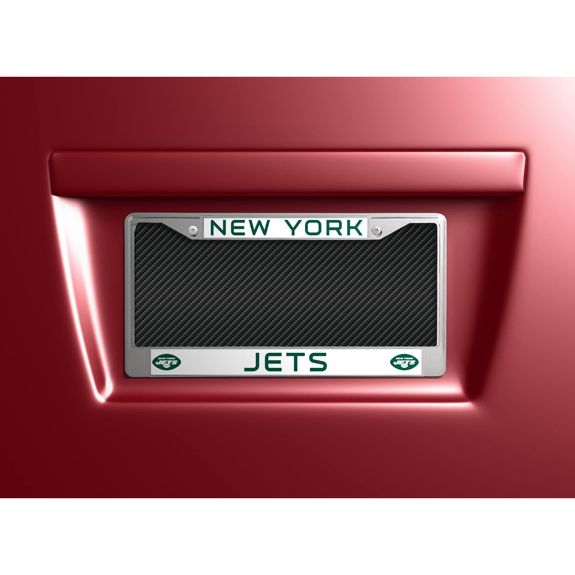 New York Jets License Plate Frame Chrome Alternate