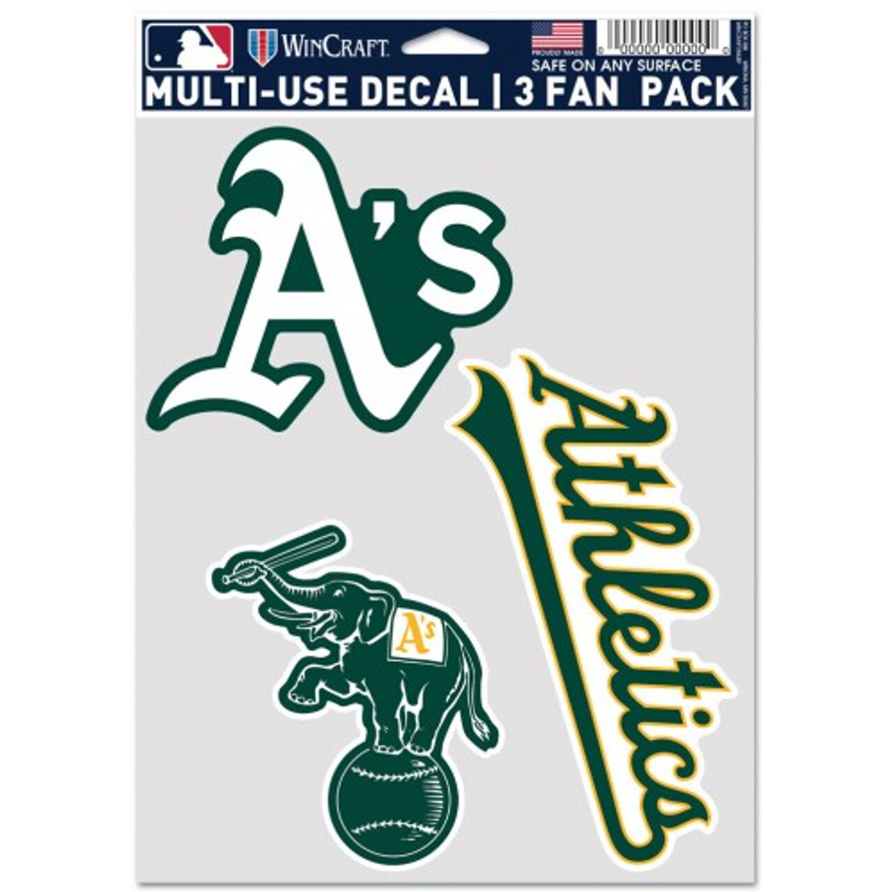 Oakland Athletics Decal Multi Use Fan 3 Pack Special Order