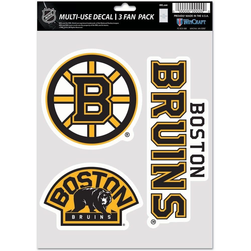 Boston Bruins Decal Multi Use Fan 3 Pack