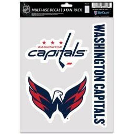 Washington Capitals Decal Multi Use Fan 3 Pack