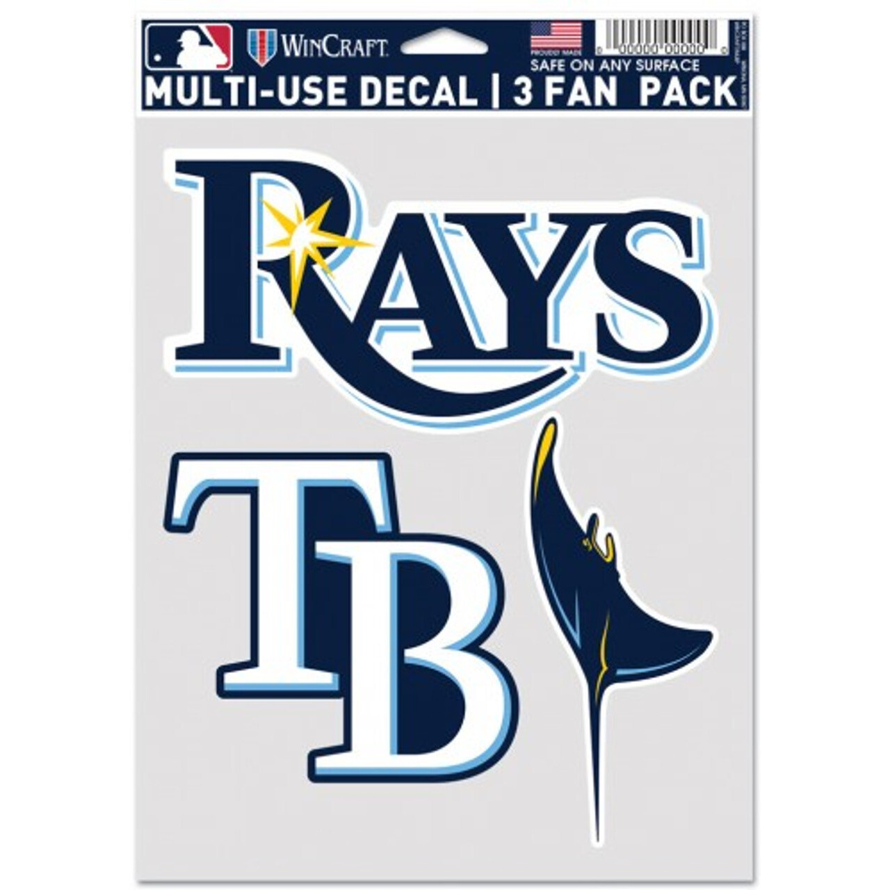 Tampa Bay Rays Decal Multi Use Fan 3 Pack Special Order