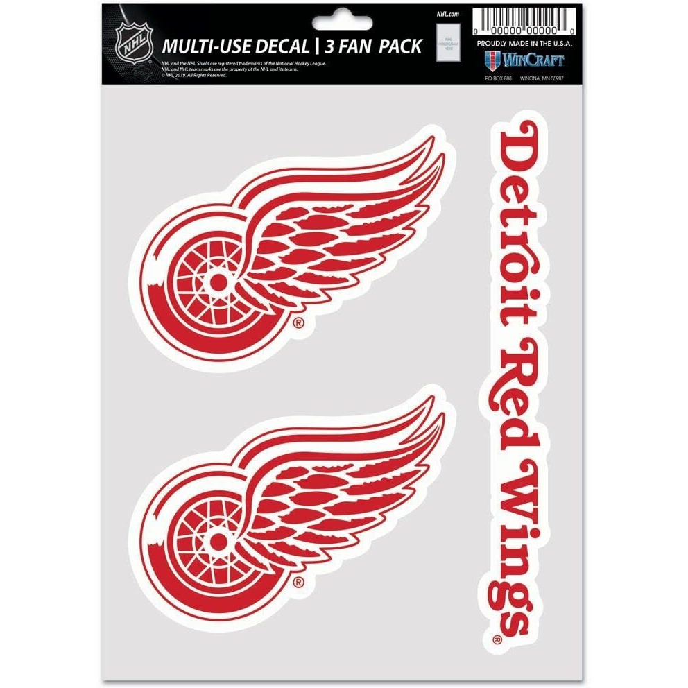 Detroit Red Wings Decal Multi Use Fan 3 Pack