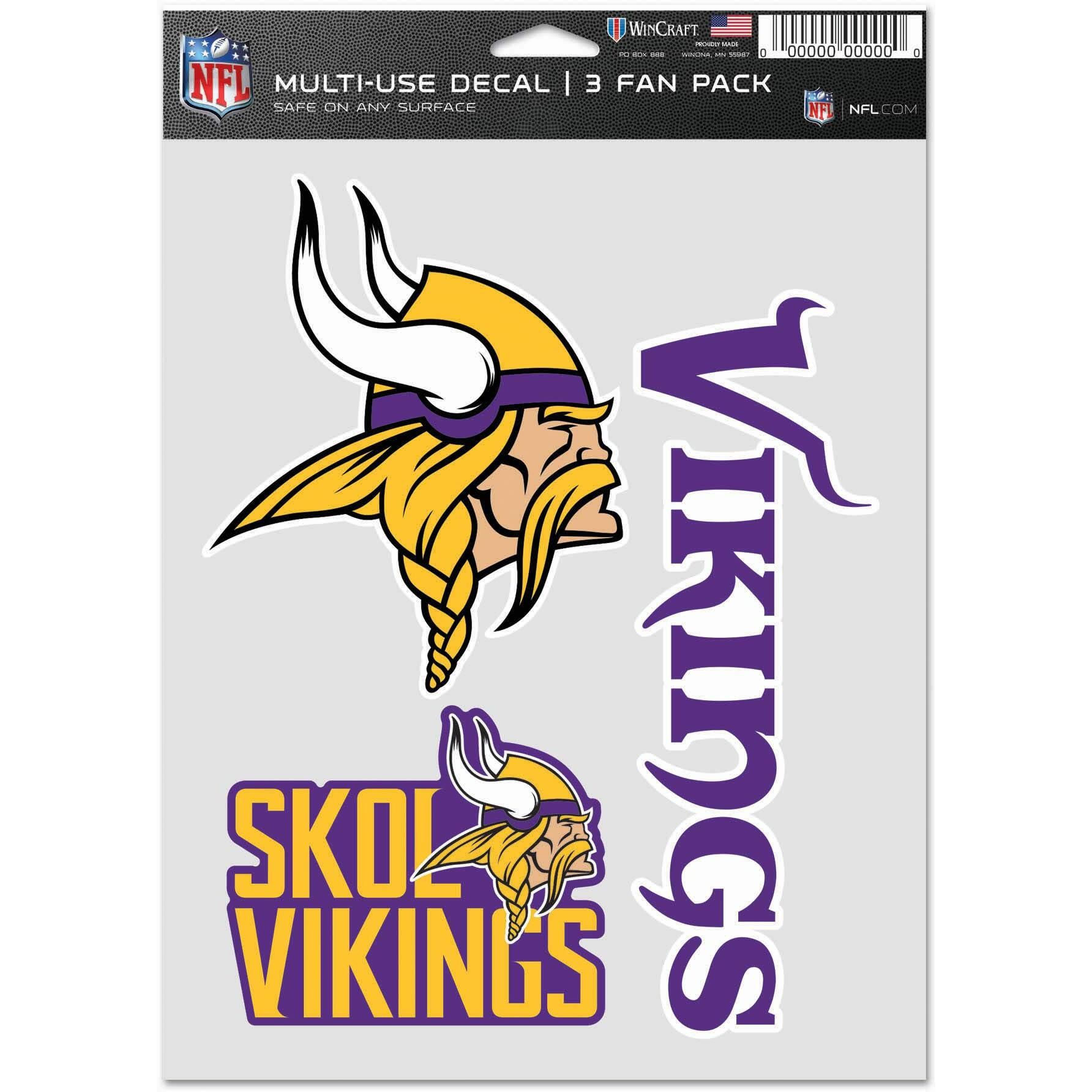 Minnesota Vikings Decal Multi Use Fan 3 Pack